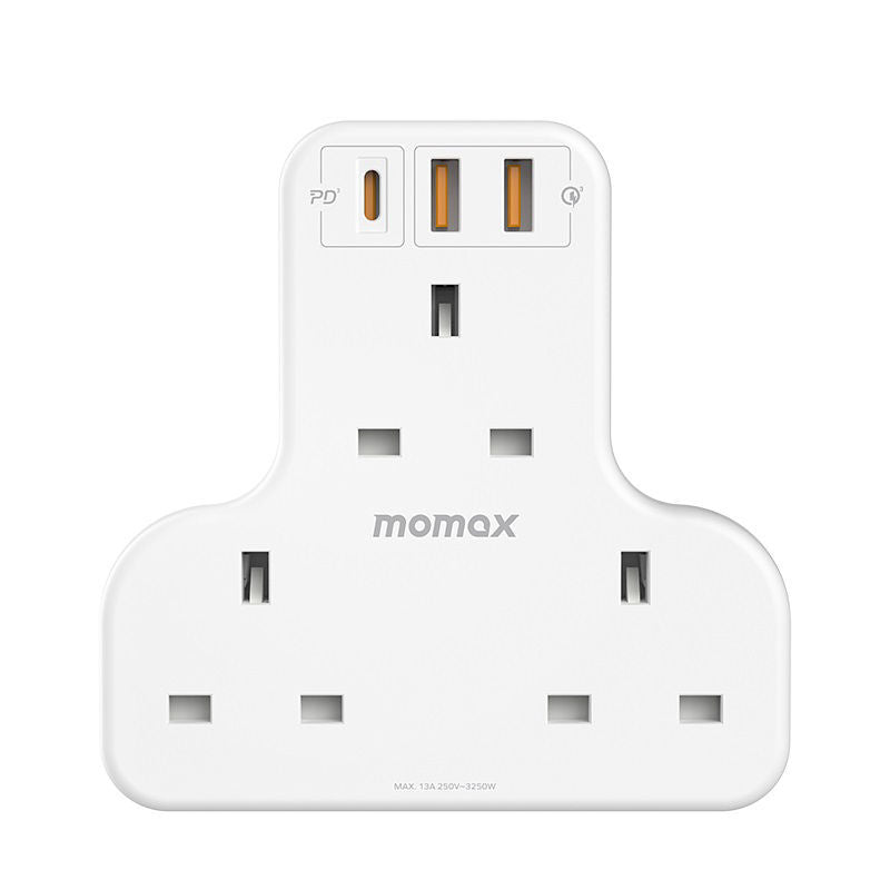 Momax OnePlug PD 20W 3 Outlet T Strip - White