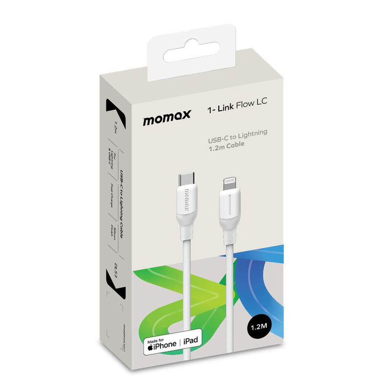 Momax Link USB-C to Lightning Cable Support 35W 1.2M - White