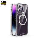 Atouchbo  Crystal Case Wireless Charging  Case For Magsafe For Iphone 15 Pro