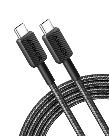 Anker 322 USB-C to USB-C Cable 60W Braided (0.9m/3ft) - Black