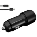 Powerology Aluminum Ultra-Quick 43W Car Charger 25W PD + QC3.0 with USB-C to USB-C Cable (0.9m/3ft) - Black