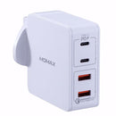 Momax One Plug 66W 4-Port Type-C PD + QC3.0 Charger - White