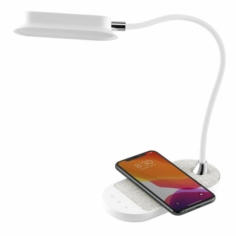 Momax Q.Led Flex Mini Lamp With Wireless Charger - White    موماكس أباجورة مكتب صغيرة الحجم مزودة بشاحن لاسلكي - أبيض