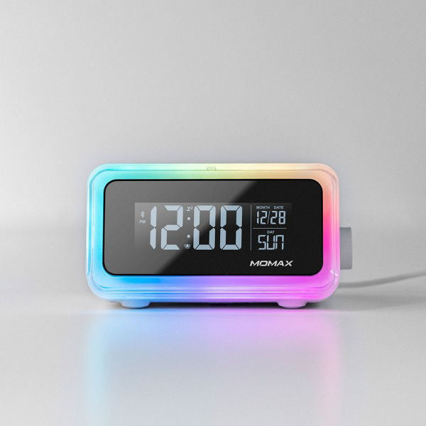 Momax Q.Clock 2 Digital Clock with Wireless Charger with Light - White