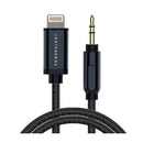 Powerology Aluminum Braided Lightning to 3.5mm AUX Cable 1.2M - Grey