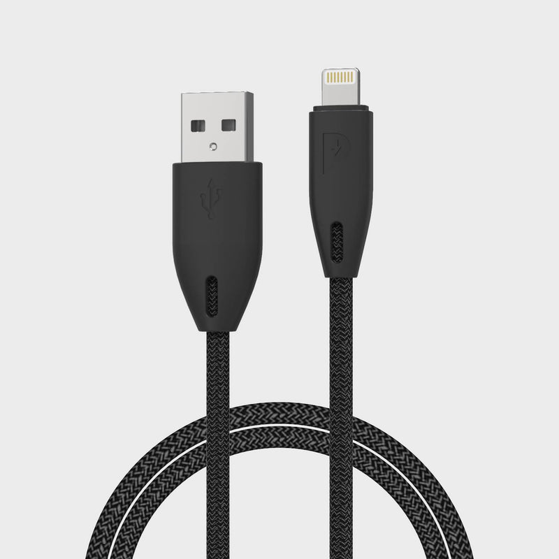 Powerology iPhone Charging Cable, [Apple MFi Certified] braided USB-A To Lightning Cable 1.2 meter / 4 feet  (Black)