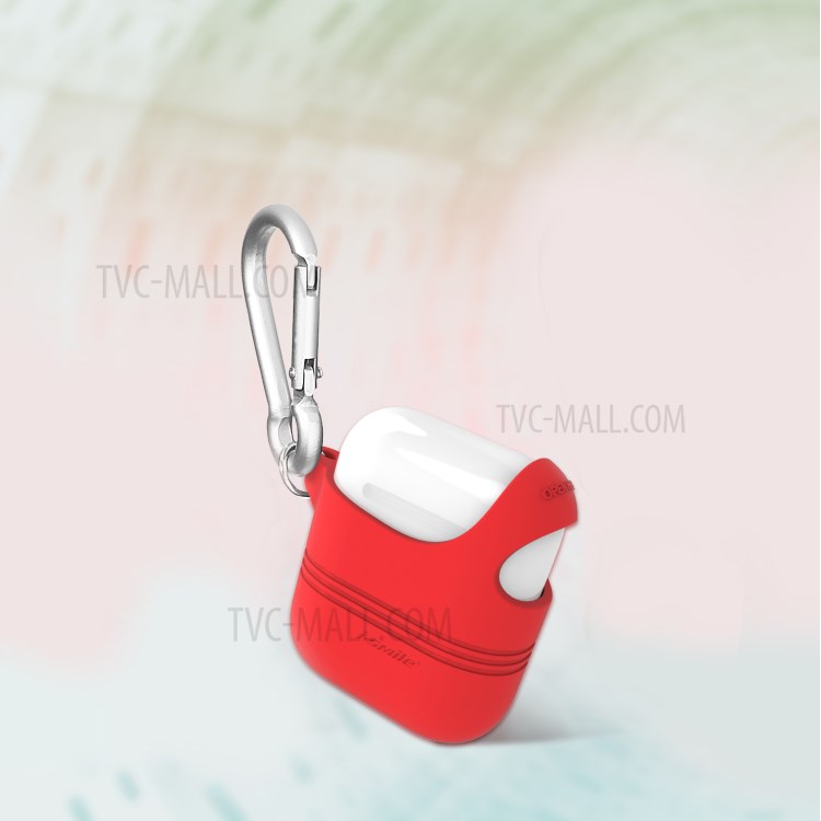 I-Smile Silicone Protective Case For Apple Air-Pods With Key- Red