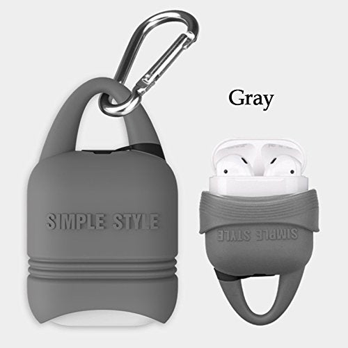 ISMILE Simple Style Anti-lost Silicone Gel Protective Cover for Apple AirPods with Charging Case - Gray
