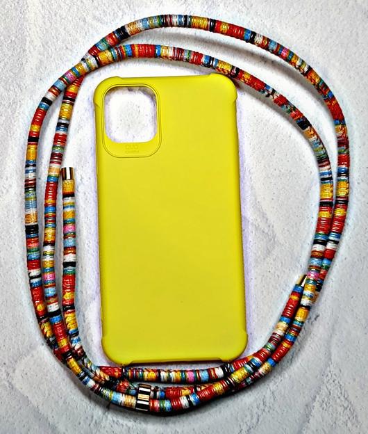 Straps For iPhone (Cross/Neck) with Colored yellow Case