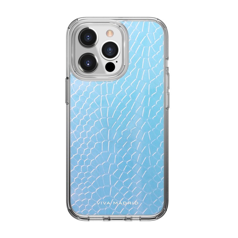 Viva Madrid 13 Pro Aura Python Hybrid TPU/PC Air Pockets Case with Snakeskin Imprints for Apple iPhone (6.1") 360º Bumper Full Protection, Shock Absorbing Clear / Hologram