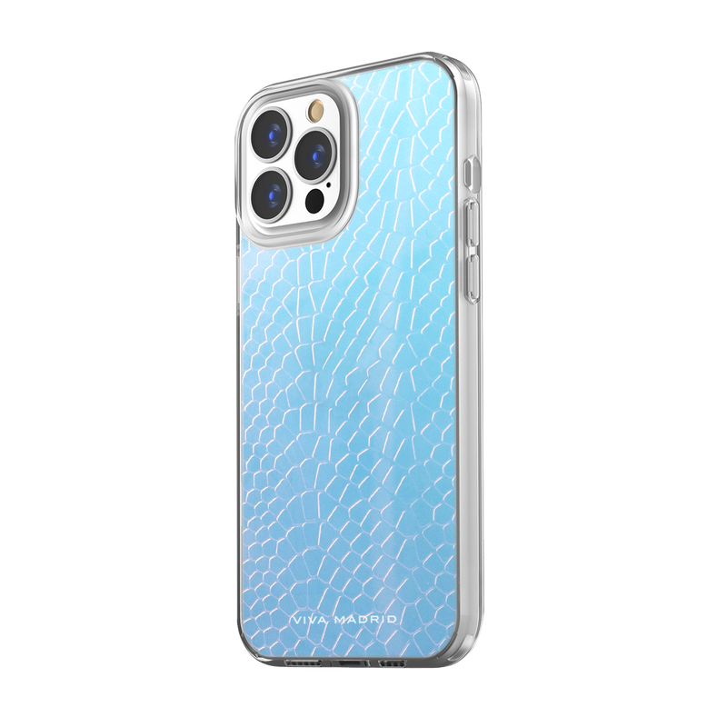 Viva Madrid 13 Pro Aura Python Hybrid TPU/PC Air Pockets Case with Snakeskin Imprints for Apple iPhone (6.1") 360º Bumper Full Protection, Shock Absorbing Clear / Hologram