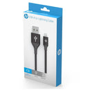 HP USB A To Lightning Cable Charge Black 2m - Black