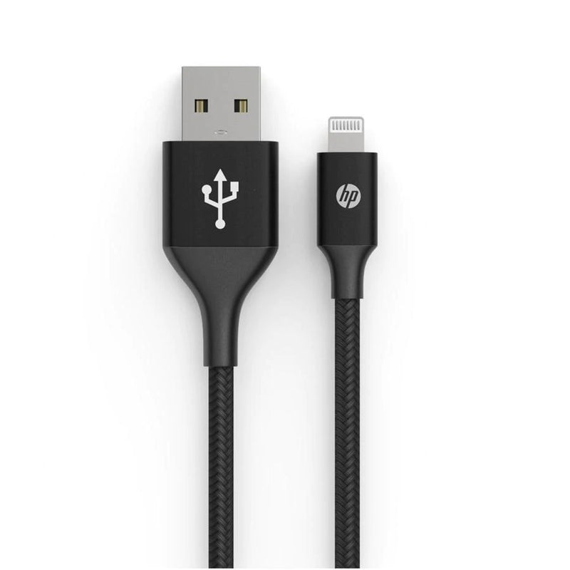 HP USB A To Lightning Cable Charge Black 2m - Black