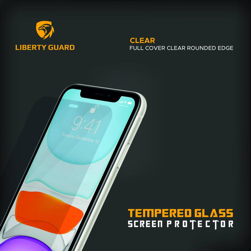 Liberty Guard iPhone 11 6.1", Full Cover Clear Rounded Edge Screen Protector  Anti Shock & Anti Impact - Clear
