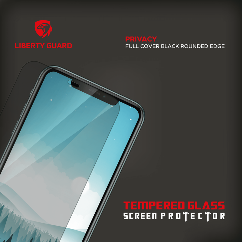 Liberty Guard iPhone 11 Pro, 2.5D Privacy Full Cover Rounded Edge Screen Protector Anti Shock & Anti Impact - Black