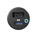 Powerology Car Charger  Dual Port Car Charger PD 20W USB-A 12W - Black