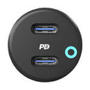 Powerology Dual Port LED Car Charger PD 45W - Black