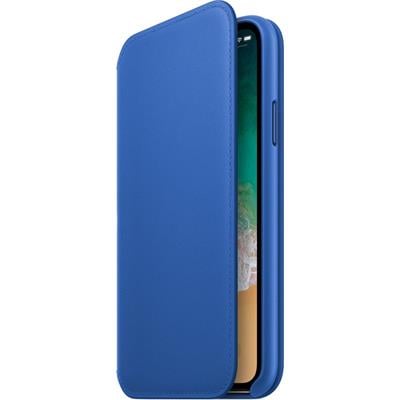 iPhone XS Leather Folio Case - Blue
