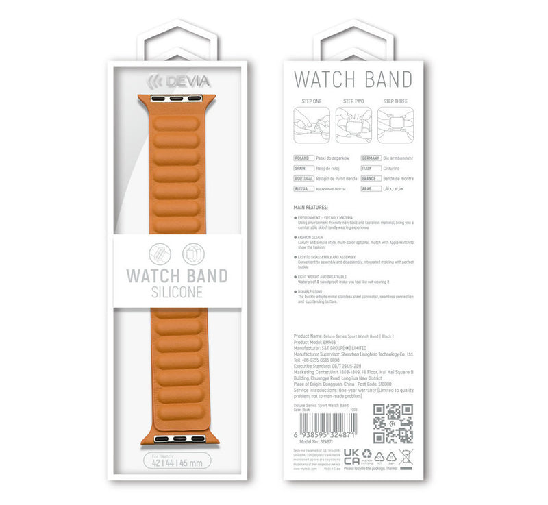 Devia Leather Two-Tone Apple Watch Band 42/44/45mm Starlight