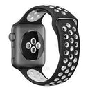 ISMILE Whirlwind Series Bi-color Silicone Watch Strap for Apple Watch 44/mm 42mm – Black / White