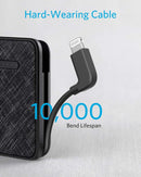 PowerCore+ 10000 with built-in Lightning Cable -Black Fabric