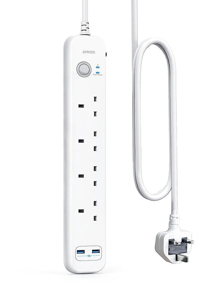 Anker PowerStip 4 AC Outlets 2 USB Ports - White