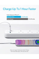 Anker PowerStip 4 AC Outlets 2 USB Ports - White