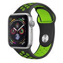 ISMILE Whirlwind Series Bi-color Silicone Watch Strap for Apple Watch 44/mm 42mm -Black&Green